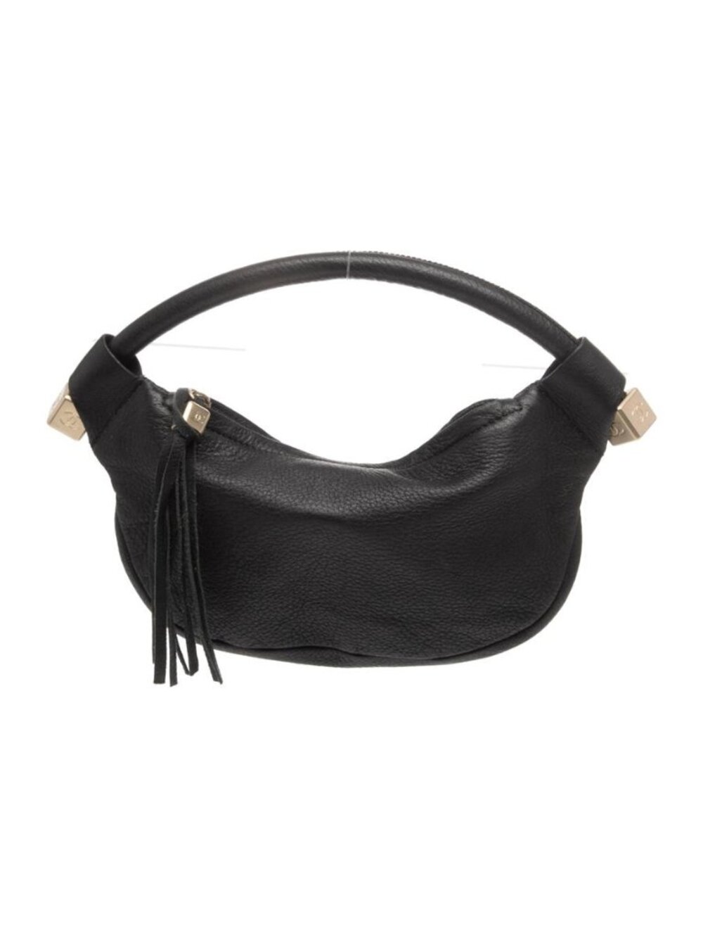Chanel Vintage Mini Tassel Hobo Black Leather Shoulder Bag